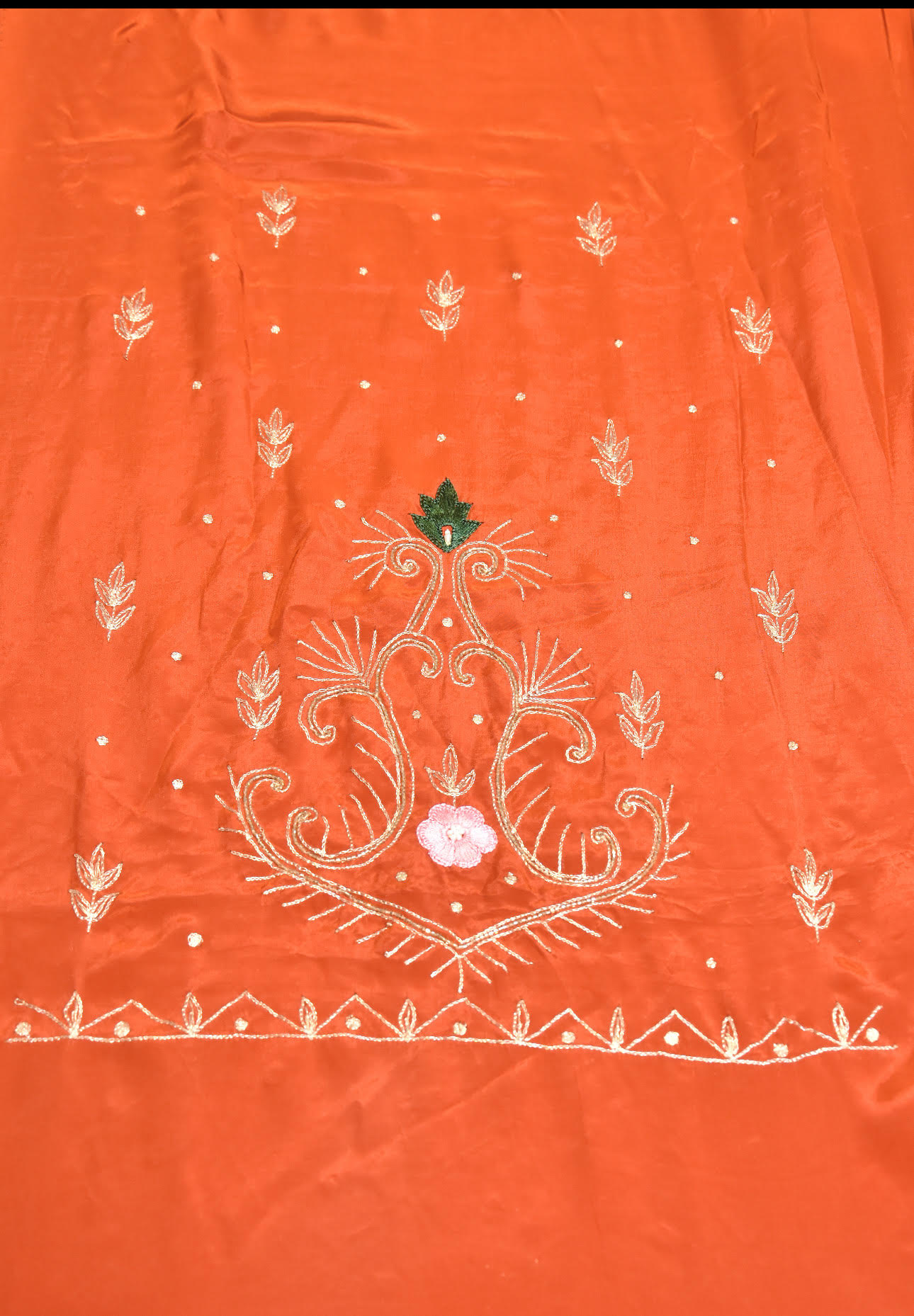 Rust-Orange Embroidered Designer Suit - Image 3