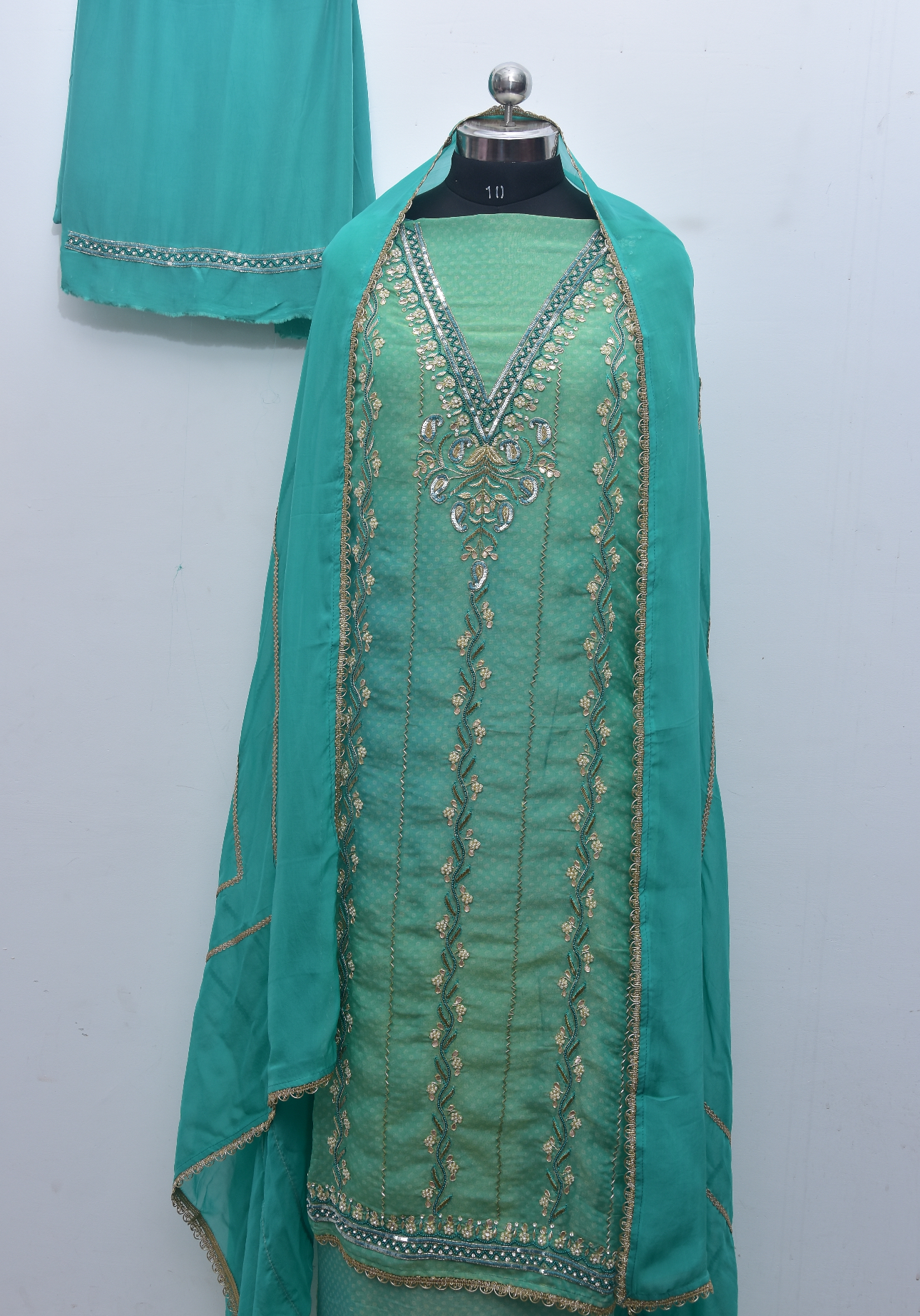 Beautiful Sea green Designer suit