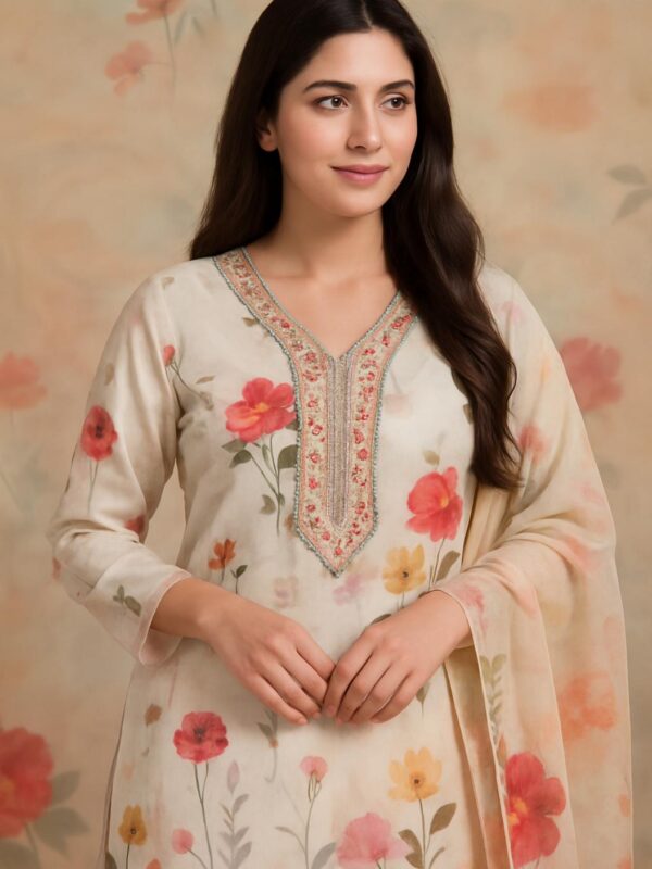 Elegant Floral Printed Suit Set