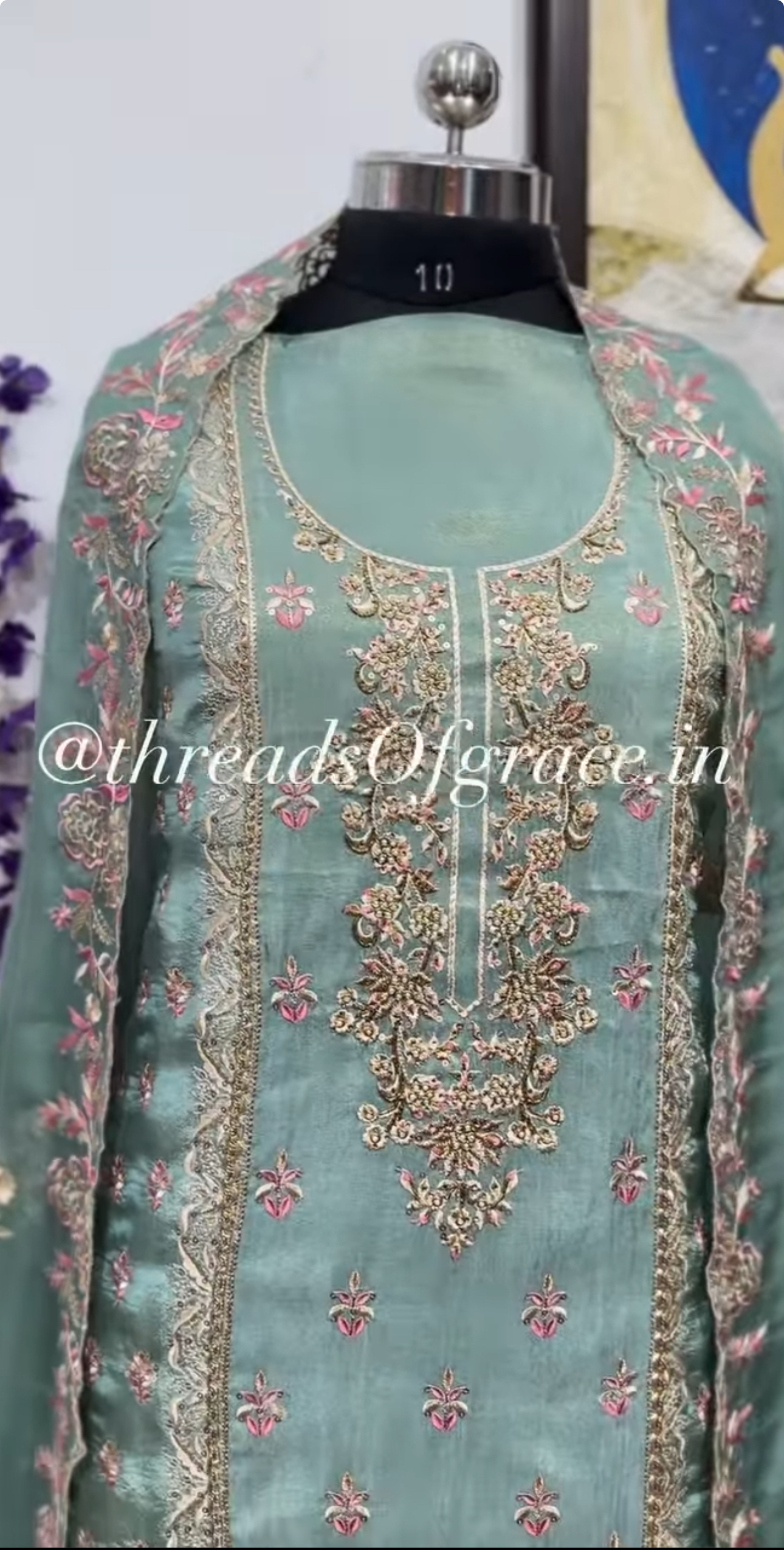 Teal breeze shimmer suit - Image 3
